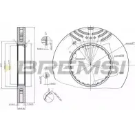 Тормозной диск BREMSI NCD0GR 26P6 T DB0259V Bmw 7 (F01, F02, F03, F04) 5 Седан 4.4 ActiveHybrid 449 л.с. 2009 – 2012