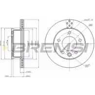 Тормозной диск BREMSI 1274812777 5OIOOX DB0361V 8E323 9