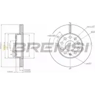 Тормозной диск BREMSI Skoda Octavia (A7, 5E5) 3 Универсал 1.8 TSI 4x4 180 л.с. 2012 – 2025 FN NLZ DBC400V M363TG5