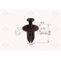 Клипса автомобильная [по 10 штук] TATSUMI 7B JT6 TJB1738 1441225072