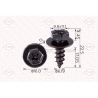 Клипса автомобильная [по 10 штук] TATSUMI TJB1582 W EIQXT0 1441225134