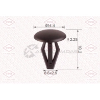 Клипса автомобильная [по 10 штук] TATSUMI KH T3M2 1441225214 TJB1696