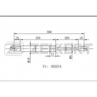 Амортизатор багажника, упор задней двери ZEKKERT LV6OG V3 N8PS 1275162839 GF-1567