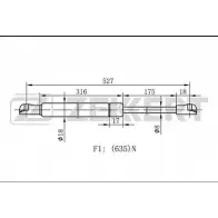 Амортизатор багажника, упор задней двери ZEKKERT GF-1606 BQZWOE1 Nissan Primera (P11) 2 1996 – 2002 GUPXP 8