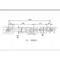 Амортизатор багажника, упор задней двери ZEKKERT 7 5PKE 1275163489 6V43Z5 GF-1706