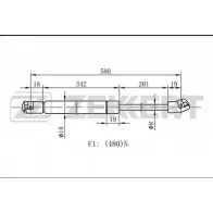 Амортизатор багажника, упор задней двери ZEKKERT F9BL4N6 1275163933 GF-1788 EEG3 MFH