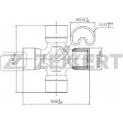 Карданный шарнир с крестовиной ZEKKERT KG-1125 H4 2FALY QJ07S3 1275180571