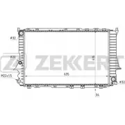 Радиатор охлаждения двигателя ZEKKERT 1Q WJE 3UBC7JE Audi 100 (C4) 4 Универсал 2.8 E Quattro 174 л.с. 1991 – 1994 MK-1269