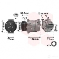 Компрессор кондиционера VAN WEZEL 3700K279 60 37K279 472356 6IR14 - Изображение 2