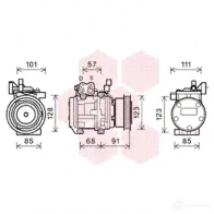 Компрессор кондиционера VAN WEZEL LF0V KGI 5410909447519 8300K145 Hyundai Tucson (JM) 1 Кроссовер 2.0 AWD 141 л.с. 2004 – 2010