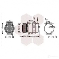 Компрессор кондиционера VAN WEZEL 6003K 312 Audi A8 (D2) 1 Седан 6.0 W12 Quattro 420 л.с. 2001 – 2002 0300k312 I40WXAN