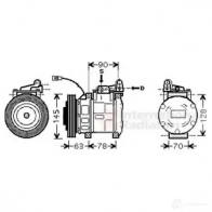 Компрессор кондиционера VAN WEZEL 5300k387 Toyota Corolla (E100) 7 Хэтчбек 3д 1.3 12V (EE100) 72 л.с. 1992 – 1995 6053 K387 0ZH3SN