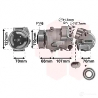 Компрессор кондиционера VAN WEZEL 6 037K594 VOU2X 472414 3700K594 - Изображение 2