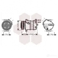 Компрессор кондиционера VAN WEZEL 4700K063 0AKT0 604 7K063 Saab 9-5 (YS3E) 1 Седан