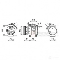 Компрессор кондиционера VAN WEZEL SsangYong 6081K10 0 K0884U 8100K100