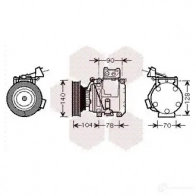 Компрессор кондиционера VAN WEZEL Toyota Avensis (T220) 1 Универсал 2.0 D (CT220) 82 л.с. 1997 – 1998 6053K 438 M180V4F 5300K438