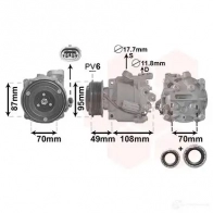 Компрессор кондиционера VAN WEZEL 3700K668 A0 4VY2 5410909651213 1208154137 - Изображение 2