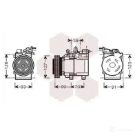 Компрессор кондиционера VAN WEZEL 8200K160 Q5YZ8JA 608 2K160 Hyundai Sonata