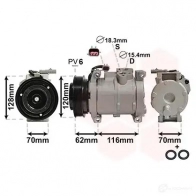 Компрессор кондиционера VAN WEZEL JBTZH5 600 7K109 0700K109 Chrysler Voyager 4 (RG, RS) 2001 – 2007