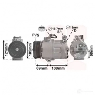 Компрессор кондиционера VAN WEZEL 458R9E 603 7K138 3700K138 472350 - Изображение 2