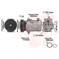 Компрессор кондиционера VAN WEZEL 476256 60 43K103 4300K103 3UI476 - Изображение 2