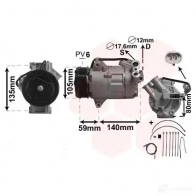 Компрессор кондиционера VAN WEZEL 6037 K437 RBGMCWT 472384 3700K437 - Изображение 2