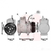 Компрессор кондиционера VAN WEZEL 6 008K041 0800K041 D4HCE Chevrolet Aveo (T250) 1 Хэтчбек 1.2 84 л.с. 2008 – 2024