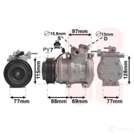 Компрессор кондиционера VAN WEZEL 8300K124 C2MZRZJ 6083K1 24 Kia Sorento