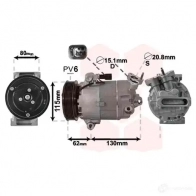 Компрессор кондиционера VAN WEZEL 3300K390 Nissan Qashqai (J10) 1 Кроссовер 1.6 114 л.с. 2007 – 2013 9YPH J7 5410909578008