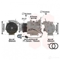 Компрессор кондиционера VAN WEZEL 6025K23 5 OOOZ7Y6 2500K235 467006 - Изображение 2