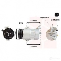 Компрессор кондиционера VAN WEZEL 1800K595 E6 1LL Ford Focus 3 (CB8) Универсал 2.0 ST 250 л.с. 2012 – 2024