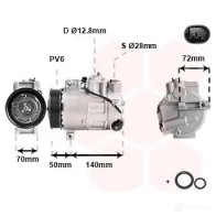 Компрессор кондиционера VAN WEZEL 1437850736 3001K714 EVQ 4A - Изображение 2