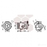 Компрессор кондиционера VAN WEZEL 3700K496 J9HTN 472405 6037K 496 - Изображение 2