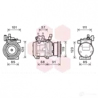 Компрессор кондиционера VAN WEZEL Kia Cerato (LD) 1 Хэтчбек 2.0 CRDi 112 л.с. 2004 – 2024 8300K155 S G6VVX 5410909460396