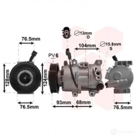 Компрессор кондиционера VAN WEZEL 29BT WMJ 5410909592790 Kia Rio 3 (UB) Хэтчбек 1.4 CVVT 107 л.с. 2011 – 2024 8300K242