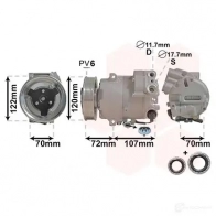 Компрессор кондиционера VAN WEZEL 3700K595 472415 0WAWD7F 6037K5 95 - Изображение 2