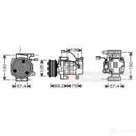 Компрессор кондиционера VAN WEZEL 2700k208 Mazda 3 (BK) 1 2003 – 2008 6027K20 8 CF0X4RV