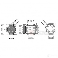 Компрессор кондиционера VAN WEZEL 4300k079 6043K0 79 37OSI Renault Clio (BB, CB) 2 Хэтчбек 2.0 16V Sport 179 л.с. 2004 – 2025