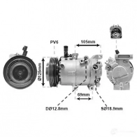 Компрессор кондиционера VAN WEZEL 5410909685423 0VK LM Kia Soul (PS) 2 Хэтчбек 1.6 CVVT 129 л.с. 2016 – 2024 8301K707