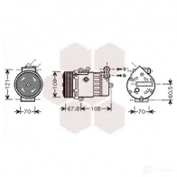 Компрессор кондиционера VAN WEZEL 3700K377 6037K 377 IDBLTUN Opel Corsa (C) 3 Хэтчбек 1.7 CDTI (F08. F68) 100 л.с. 2003 – 2009