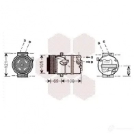 Компрессор кондиционера VAN WEZEL 5410909362164 3700k426 JDW1G MJ Opel Astra (H) 3 Хэтчбек