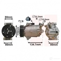 Компрессор кондиционера VAN WEZEL 3301K700 5410909651145 FKNT 5 Renault Megane 3 (DZ, KZ, BZ, EZ) 2009 – 2016