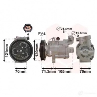 Компрессор кондиционера VAN WEZEL 60 13K306 QW5XQ Nissan Micra (K12) 3 Хэтчбек 1.0 16V 65 л.с. 2003 – 2010 1300K306