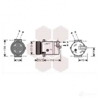 Компрессор кондиционера VAN WEZEL G7B651 6037 K318 3700K318 Opel Omega (B) 2 Седан 2.2 DTI 16V (F69) 110 л.с. 2000 – 2003