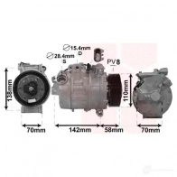 Компрессор кондиционера VAN WEZEL Bmw X3 (F25) 2 Кроссовер 3.0 xDrive 28 i 258 л.с. 2011 – 2012 0600K496 Z FEE0E 5410909602000