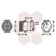 Компрессор кондиционера VAN WEZEL 4300k429 5OOTU W4 Renault Megane (BM, CM) 2 Хэтчбек 2.0 16V (BM0U. CM0U) 135 л.с. 2002 – 2008 5410909418632