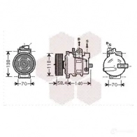 Компрессор кондиционера VAN WEZEL 9YDPX7 0300K274 6 003K274 Audi A4 (B6) 2 Седан 1.9 Tdi 130 л.с. 2000 – 2004