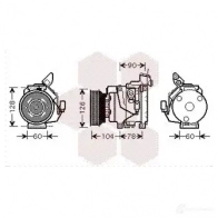 Компрессор кондиционера VAN WEZEL 6 053K437 Toyota RAV4 1JLE7 5300K437