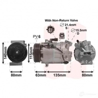 Компрессор кондиционера VAN WEZEL 5410909501310 0GSISX C Renault Megane (BZ) 3 Хэтчбек 2.0 CVT (BZ0G. BZ1P) 140 л.с. 2009 – 2024 4300K487