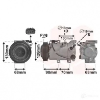 Компрессор кондиционера VAN WEZEL 5410909530556 8201K707 1208216331 8O TTD